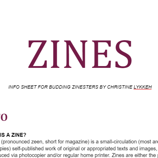 Zine Info